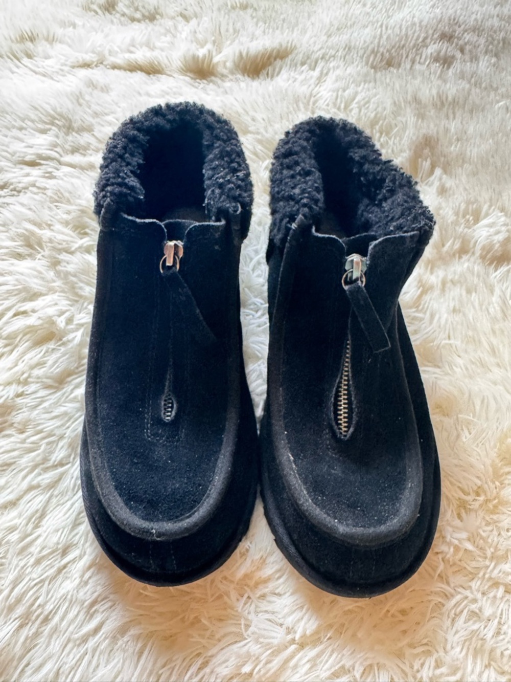 UGG Women's Funkarra Suede Fur Collar Zip
